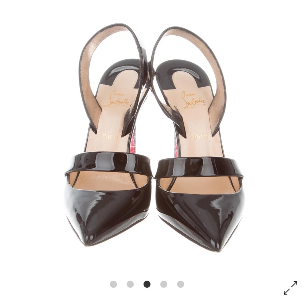 Christian Louboutin Glossy Black Slingback Heels